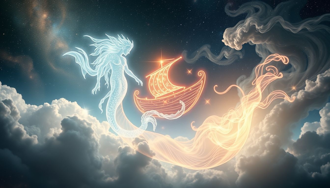 Rêver d'un triton et d'un bateau symbolise voyage émotionnel intérieur.