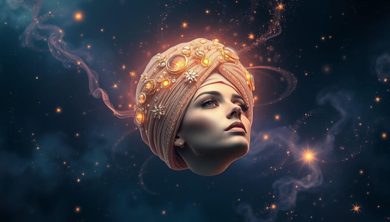 Un turban orné symbolise souvent la vanité et l'égocentrisme.