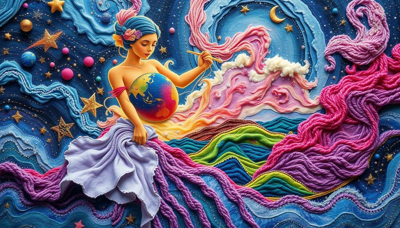 Rêver d’une brodeuse crée des paysages symbolise liberté et aventures.