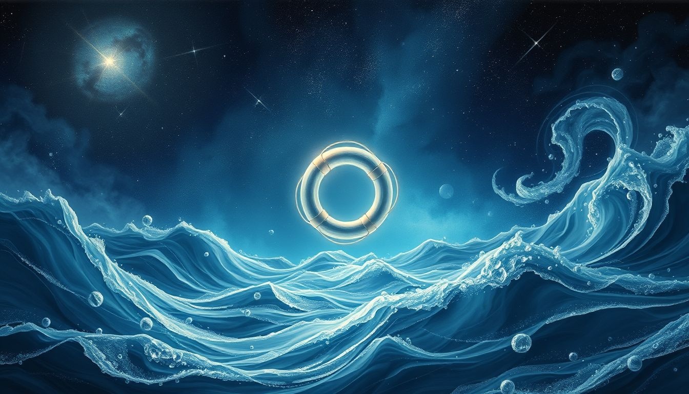 Rêver d'une ceinture en eau agitée symbolise défis émotionnels intenses.