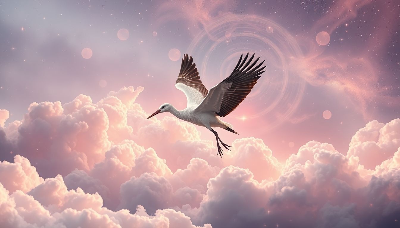 La cigogne symbolise souvent la stabilité et les nouvelles opportunités.