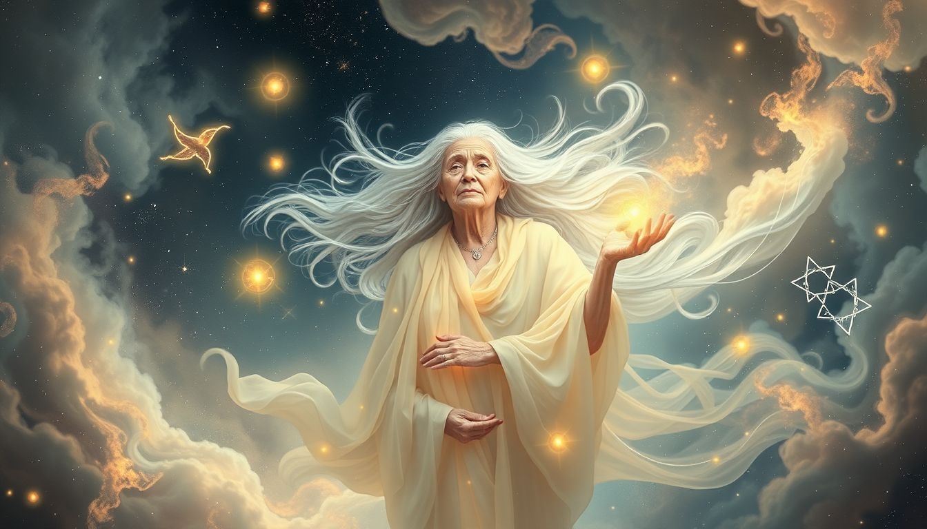 Rêver d'une concubine âgée symbolise souvent la sagesse intérieure.