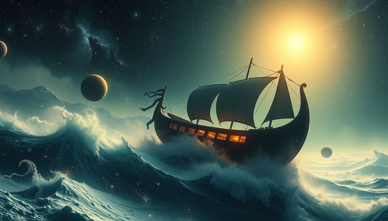 Rêver d'une galère en tempête symbolise lutte et persévérance.