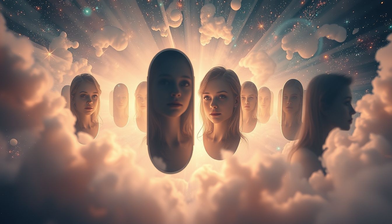 Rêver de miroirs révèle souvent un conflit intérieur et identité.