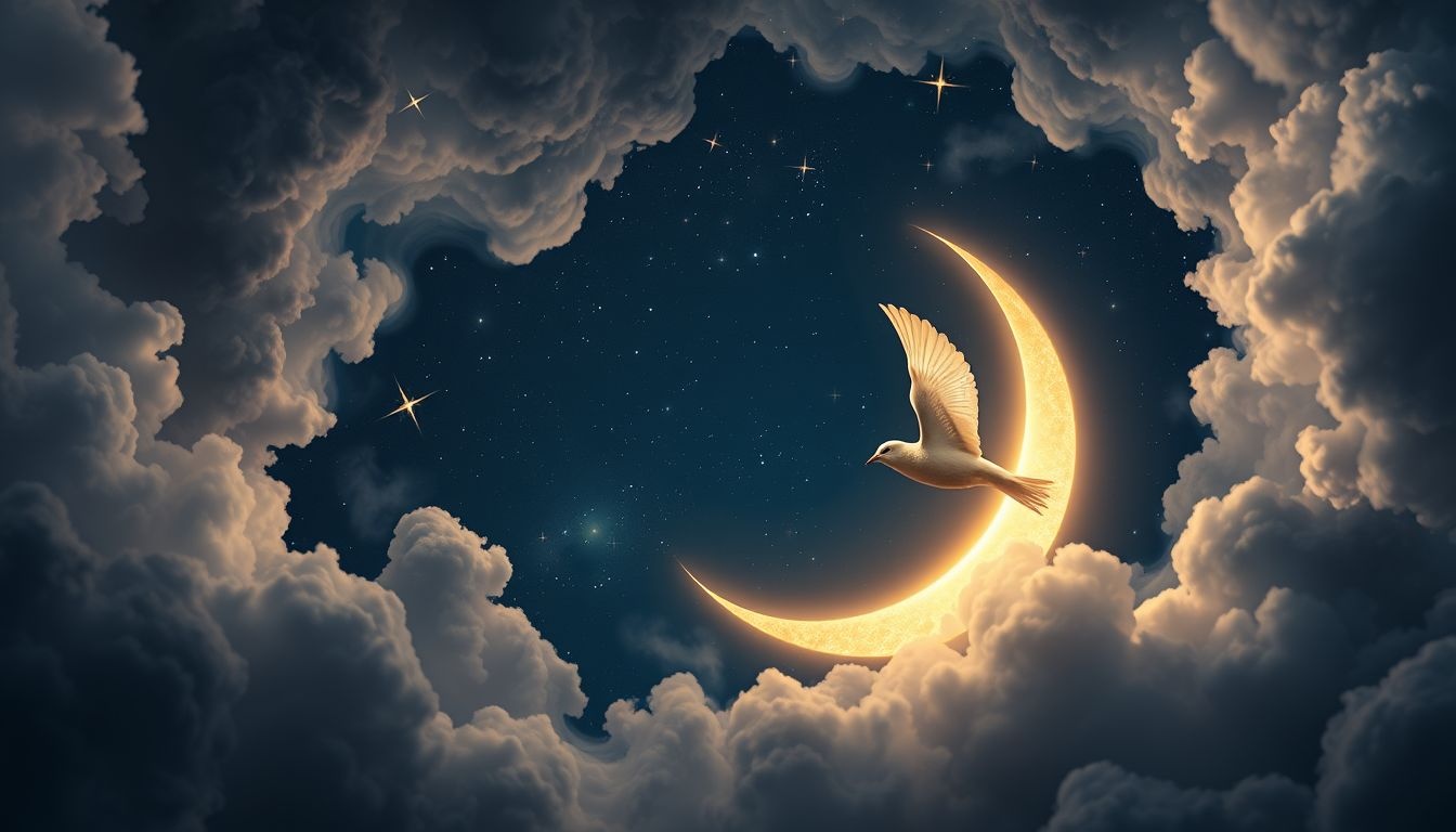 Rêver d'hirondelle et lune symbolise espoir et renouveau céleste.