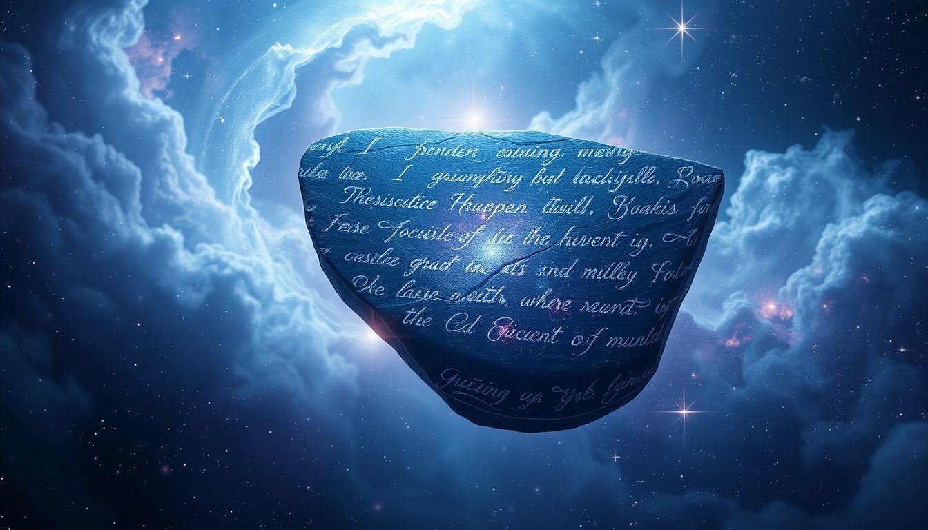 Rêver d’obsidienne inscrite révèle des messages divins mystérieux.