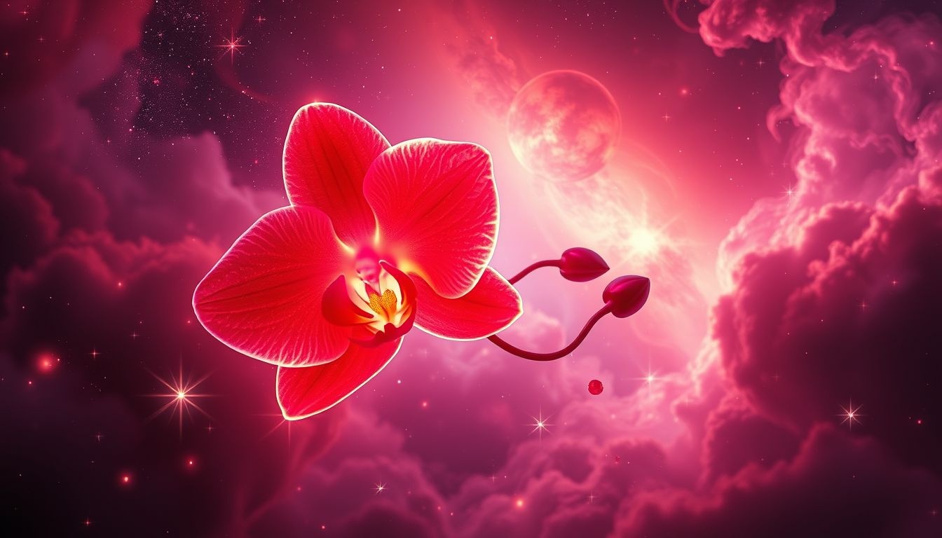 Rêver d'orchidée rouge symbolise une passion intense et ardente.