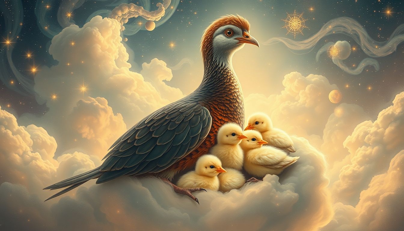 Rêver d'une perdrix avec ses poussins symbolise la protection familiale.