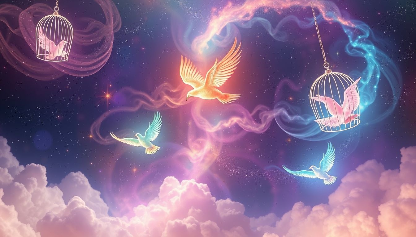 Rêver d’une volière colorée symbolise la liberté émotionnelle éclatante.