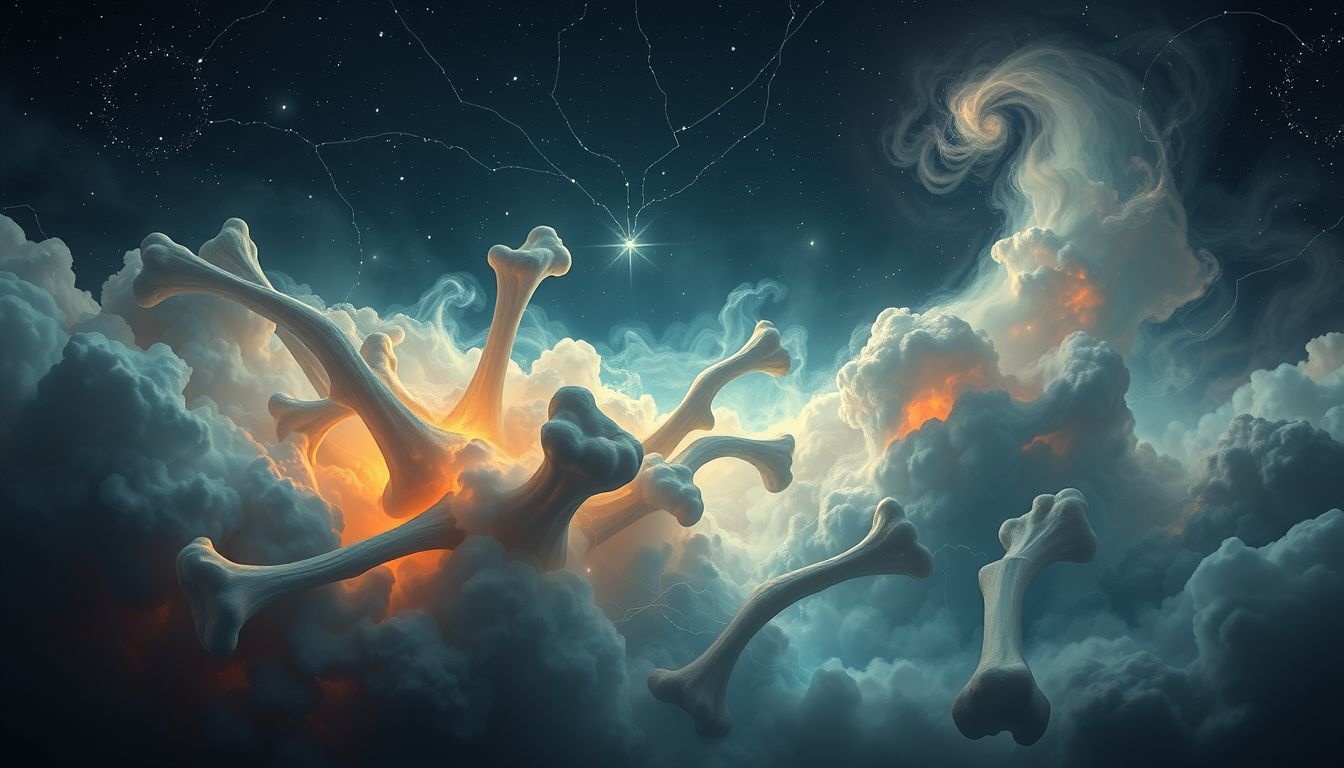 Rêver de broyer des os révèle souvent des conflits intérieurs profonds.