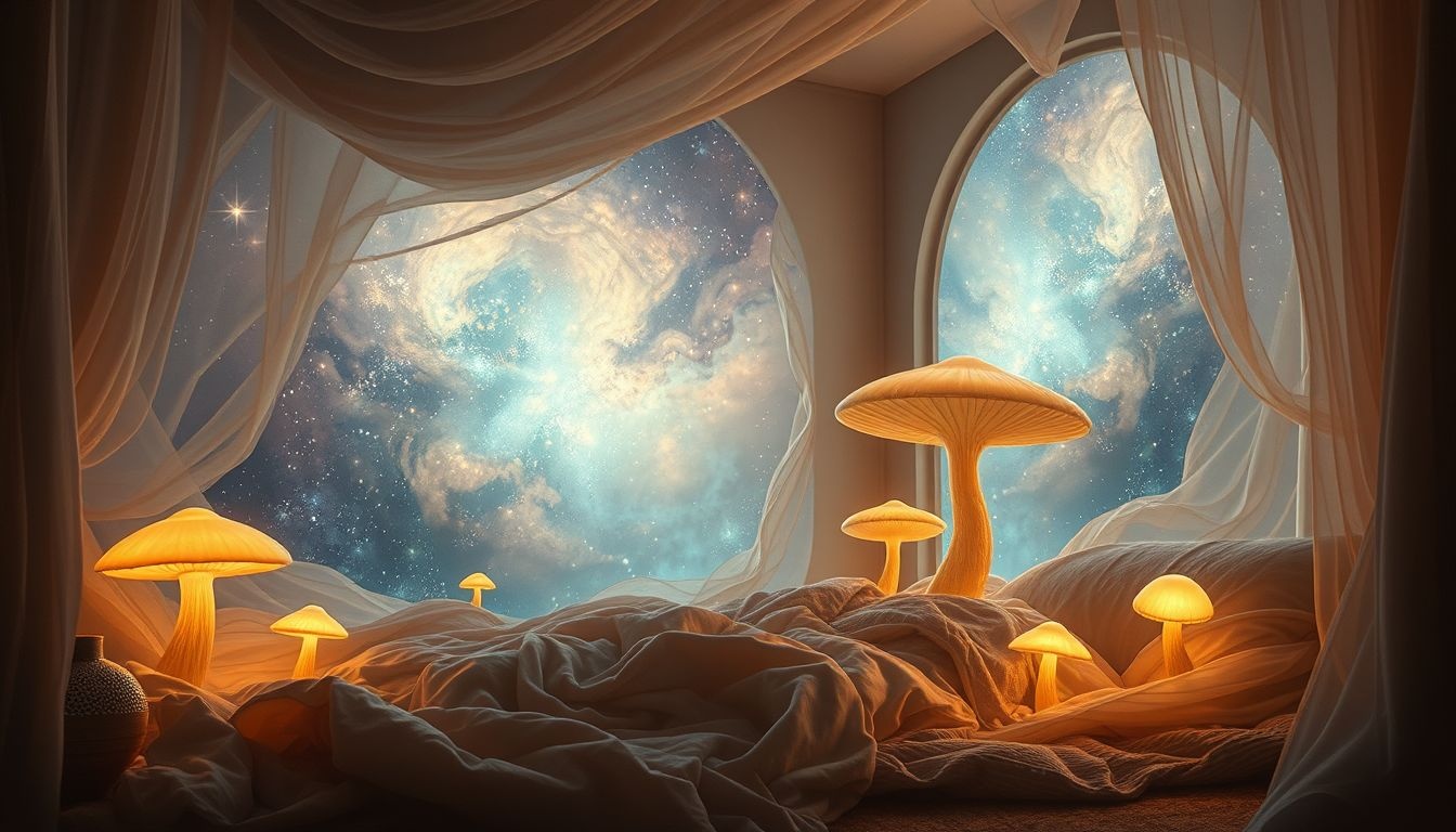 Rêver de champignons en maison symbolise sécurité et intimité familiale.