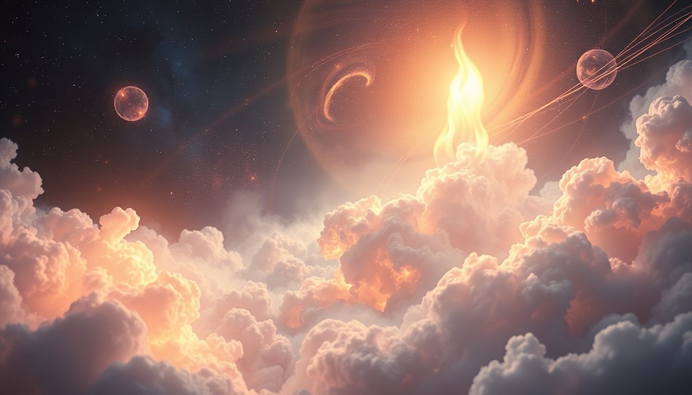 Dans la foi, les flammes symbolisent purification et illumination divine.