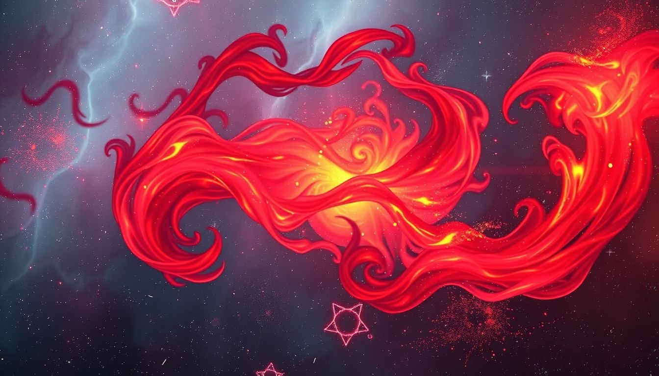 Rêver de flammes rouges symbolise souvent passion intense et colère brûlante.