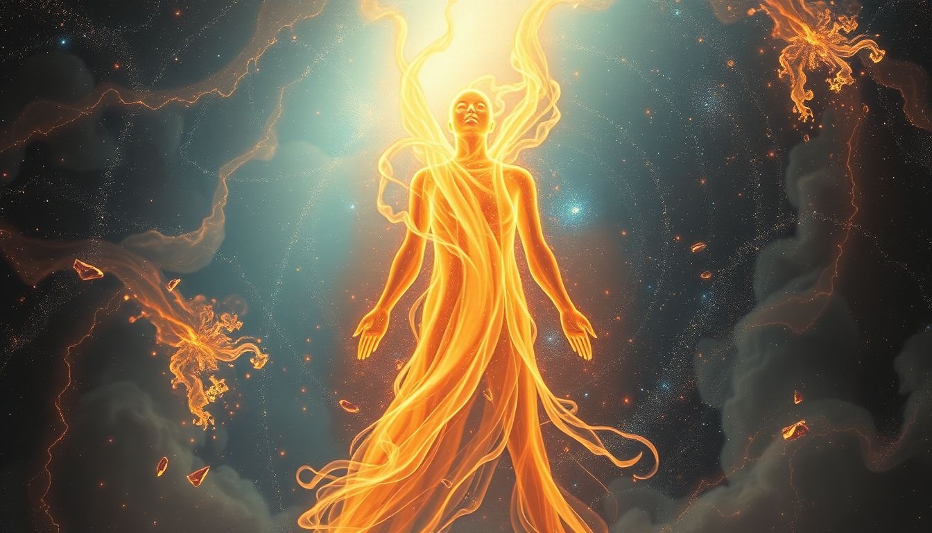 Rêver de flammes sur soi symbolise une purification intérieure profonde.