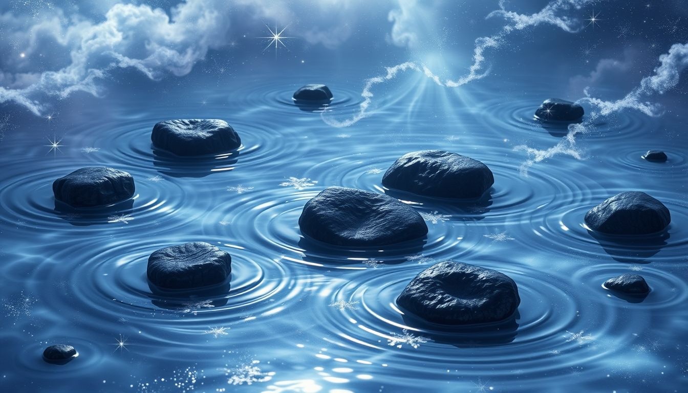 Rêver de lignite et d'eau symbolise purification émotionnelle profonde.