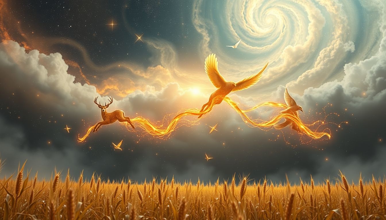 Rêver de maïs avec animaux symbolise abondance et harmonie naturelle.