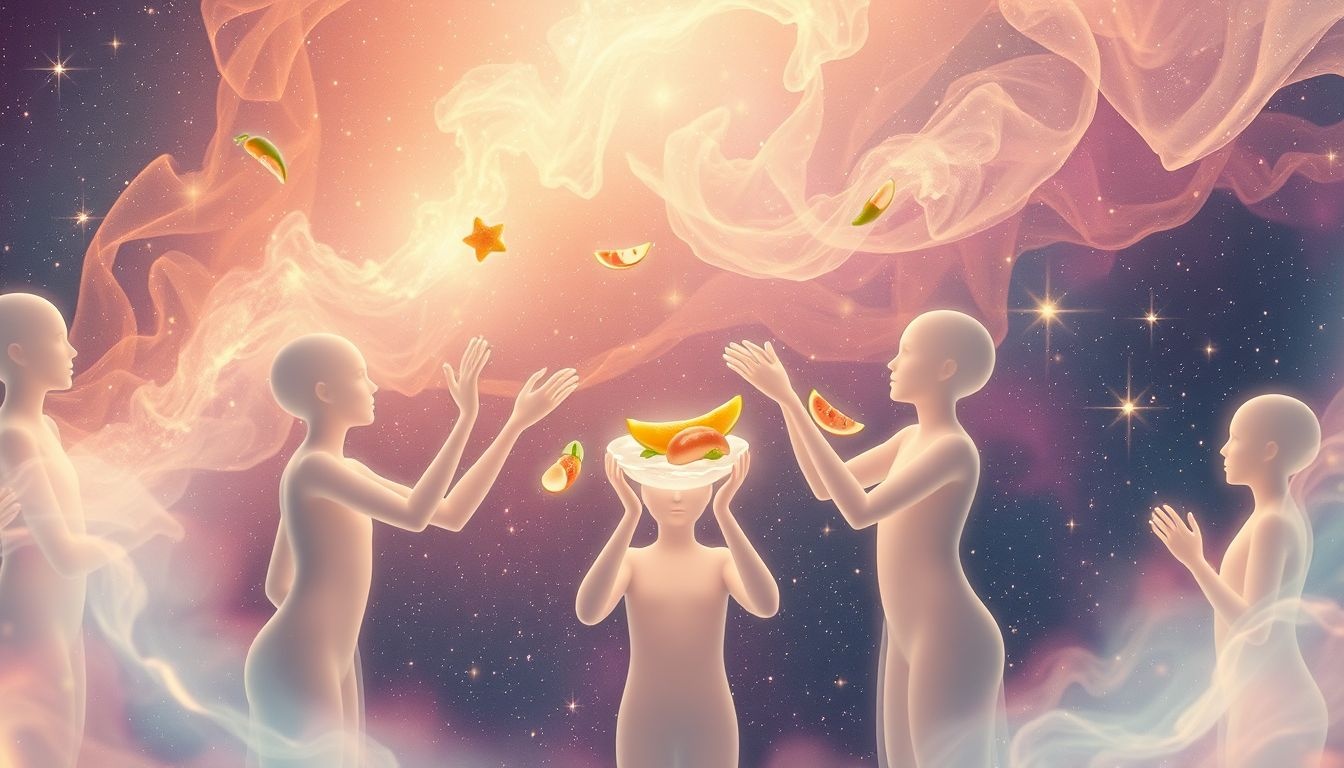 Rêver de manger avec d'autres symbolise souvent le partage et l'harmonie.