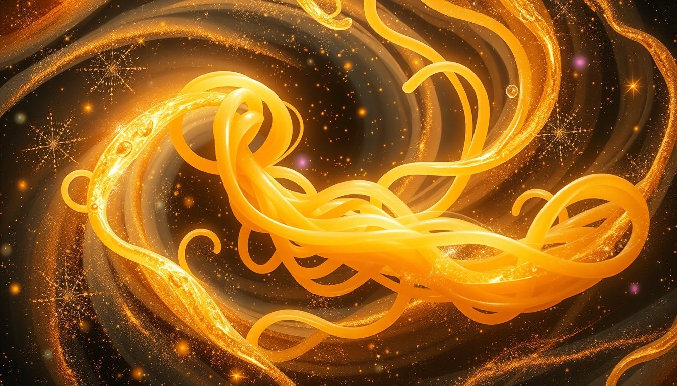 Rêver de vermicelle symbolise souvent plaisir et énergie nutritive.
