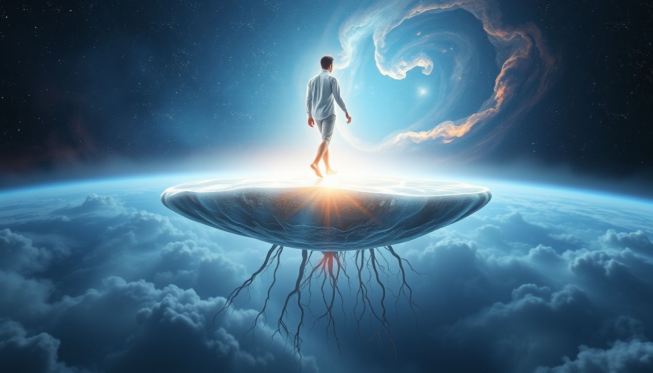 Marcher sur la terre en rêve symbolise stabilité et enracinement profond.