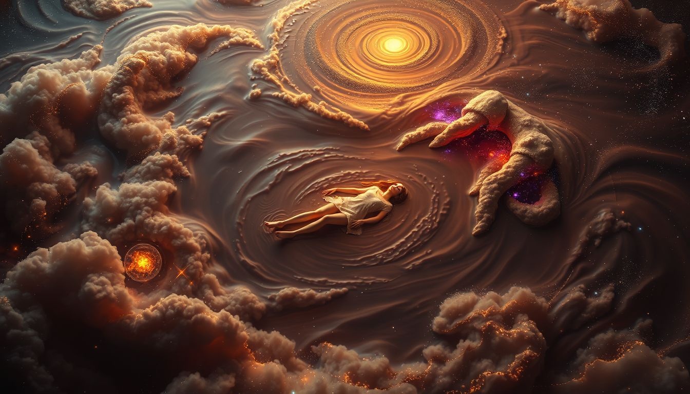 Rêver de nager dans le cacao symbolise passion et excès incontrôlés.