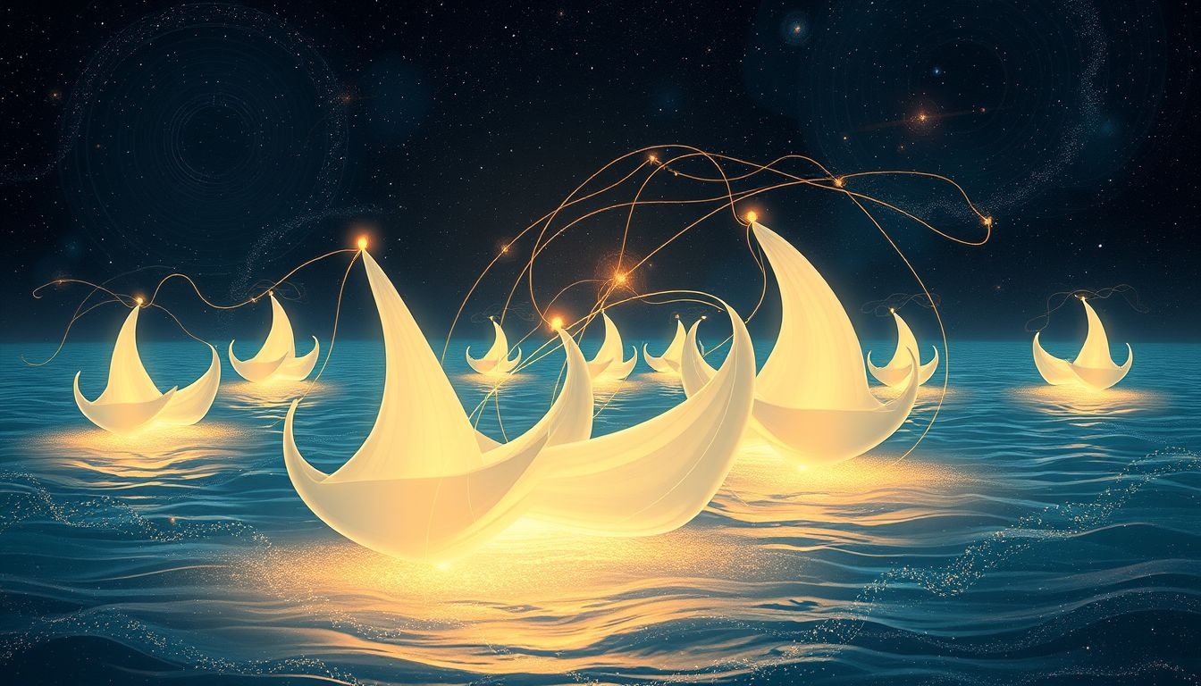 Rêver de naviguer en groupe symbolise l'harmonie et la coopération sociale.