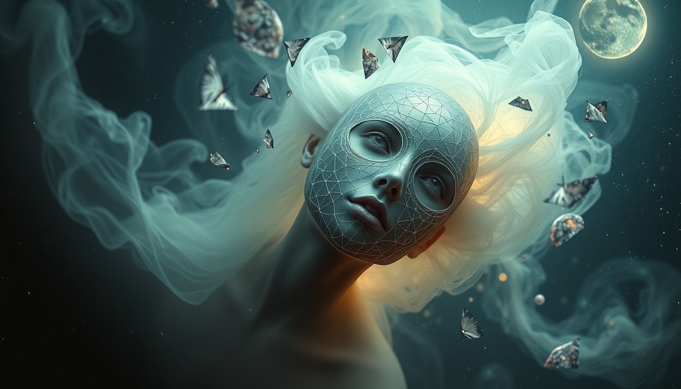 Rêver d’un masque collé révèle une peur d’aliénation sociale.