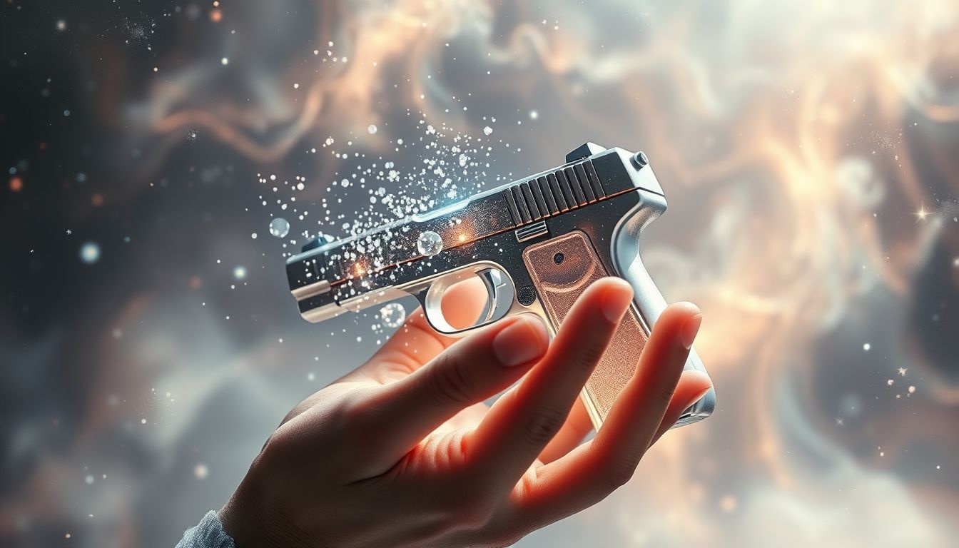 Rêver de nettoyer un pistolet symbolise la préparation d’un conflit intérieur.