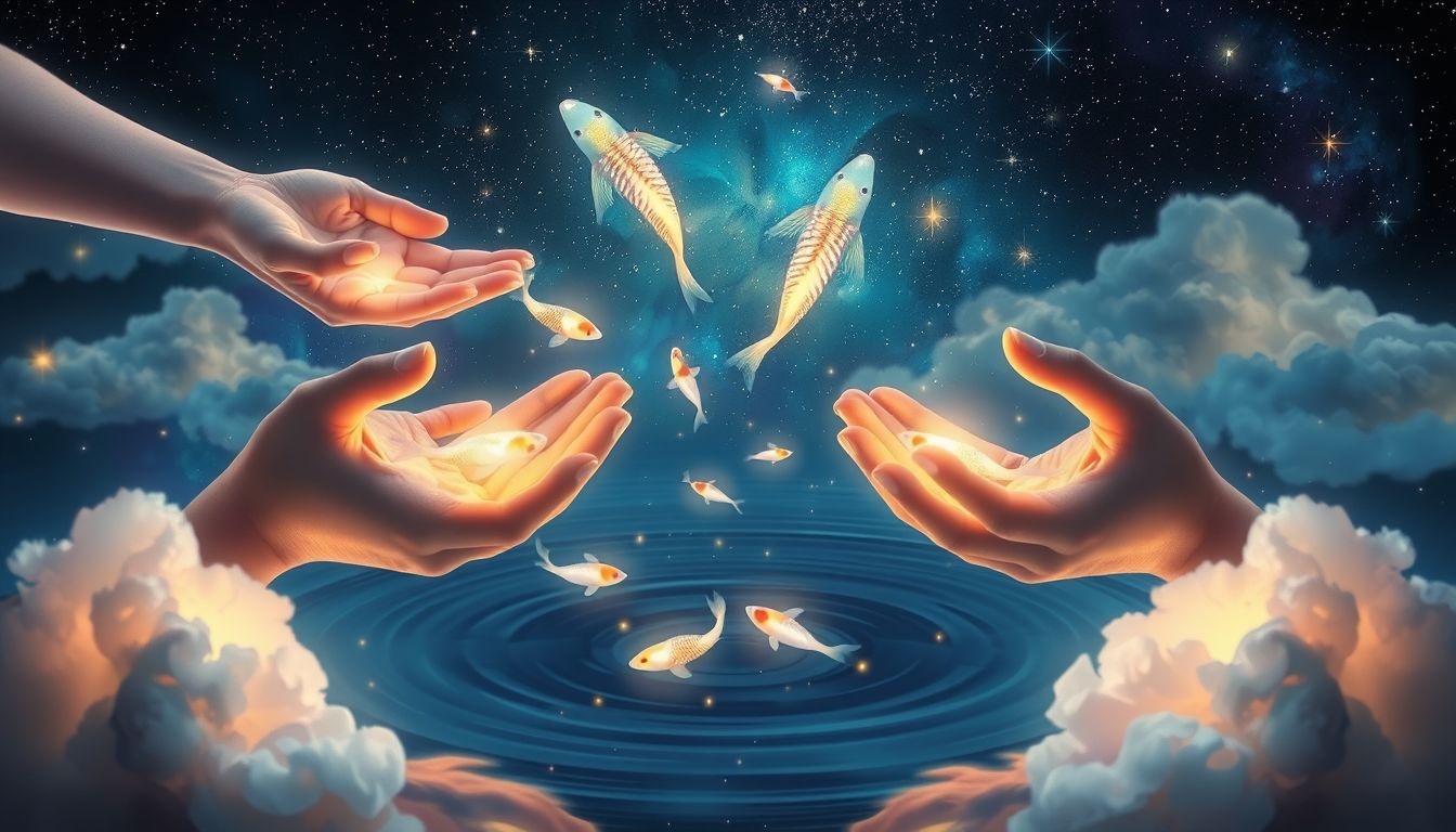 Rêver de nourrir des carpes symbolise générosité et partage profond.