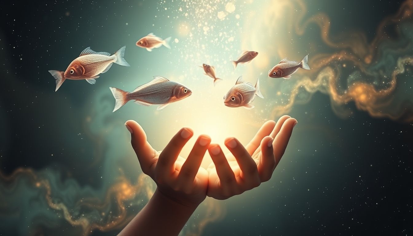 Rêver de nourrir des poissons symbolise soins et soutien affectif.