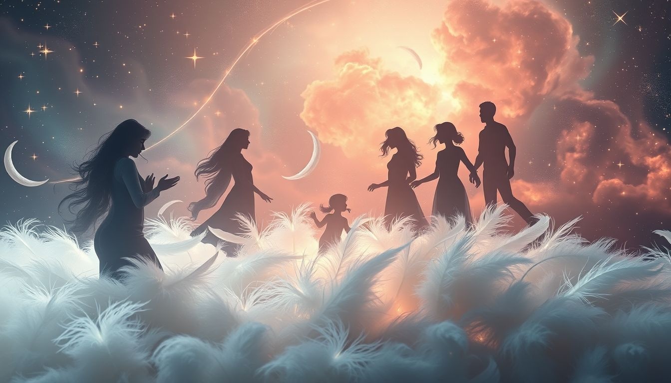 Rêver de plumes signifie souvent soutien familial et héritage transmis.
