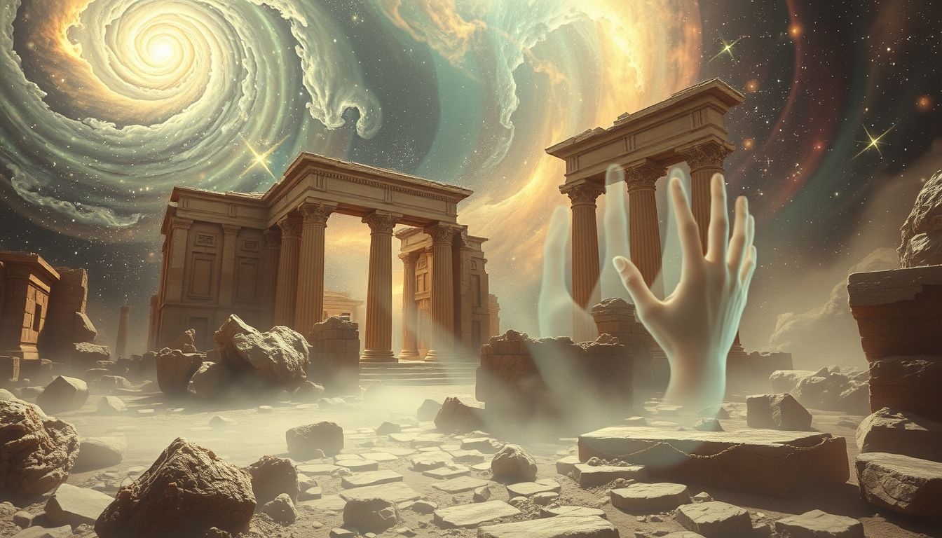 Rêver de profaner un monument révèle un conflit intérieur profond.