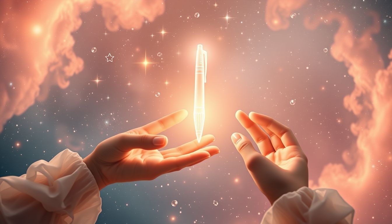 Recevoir un stylo symbolise opportunité, soutien et reconnaissance imminente.