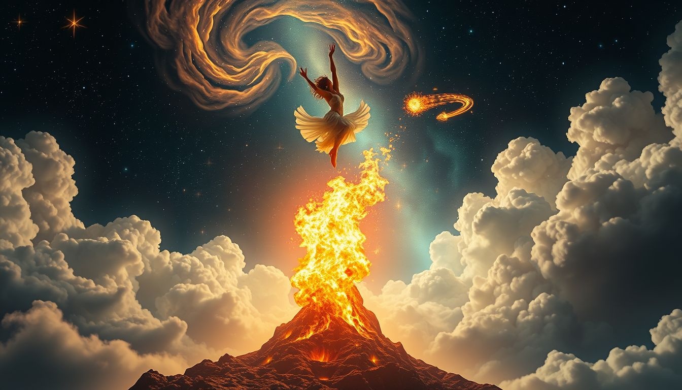 Sauter le feu symbolise courage face au risque et renouveau.