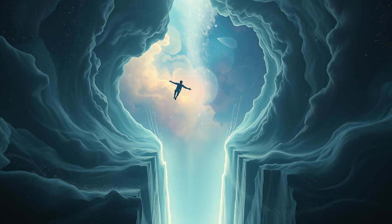 Rêver de tomber dans une fissure symbolise peur et perte de contrôle.