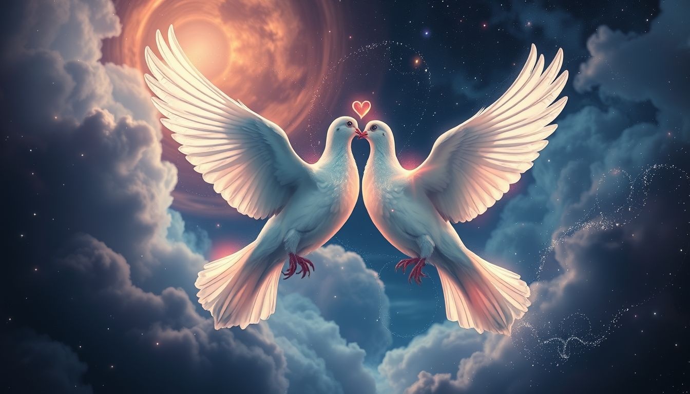 Rêver de tourterelles symbolise souvent amour et union harmonieuse.