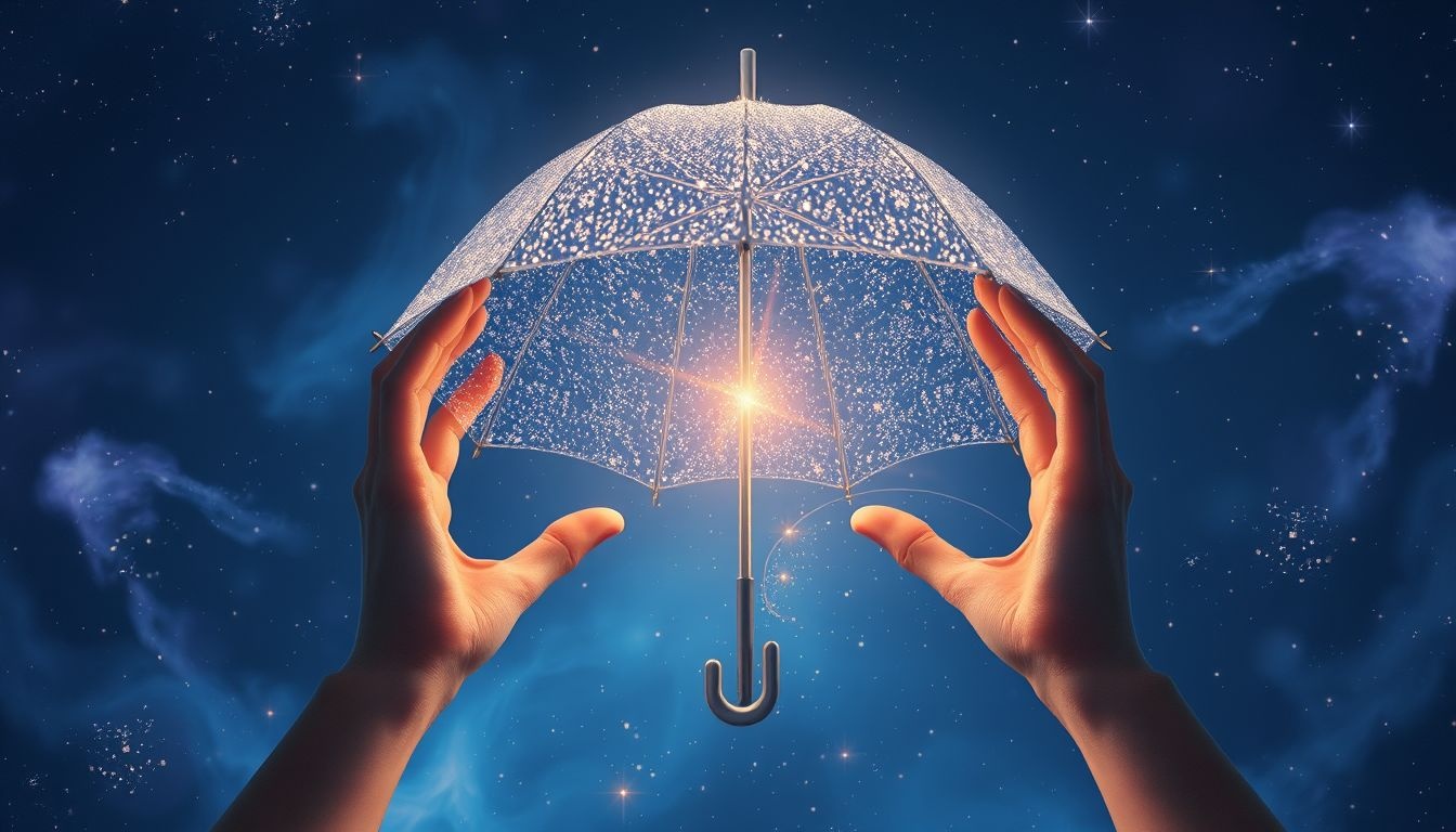 Rêver d’un parapluie symbolise un soutien protecteur soudain.