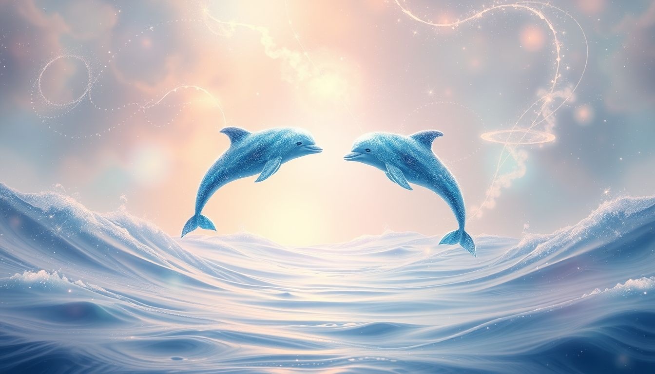 Rêver de dauphins et vagues symbolise joie et communication profonde.