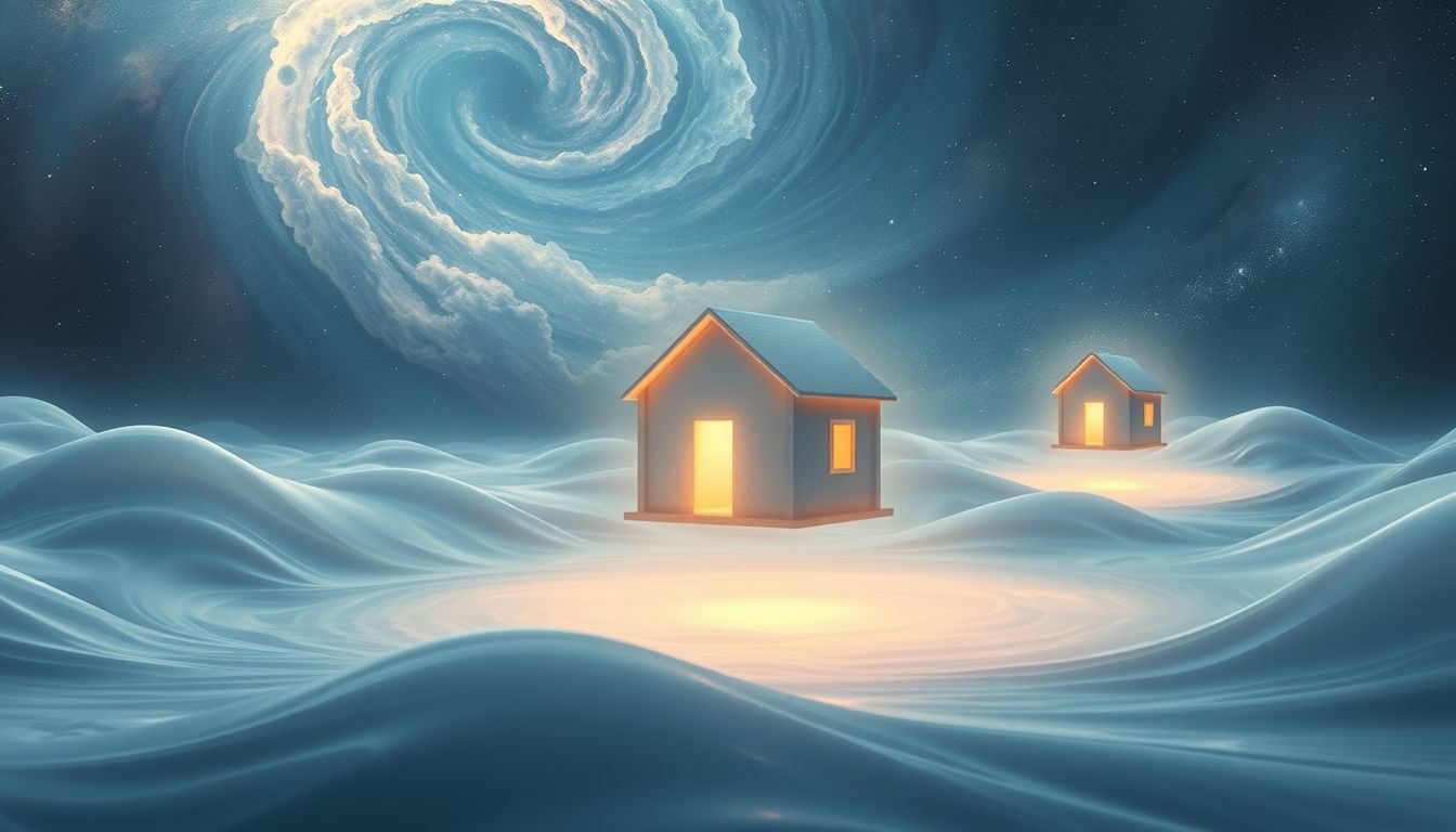 Rêver de vagues et maisons symbolise la quête de sécurité intérieure.