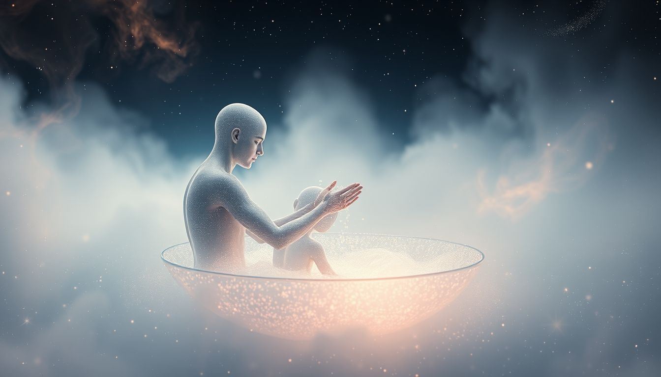 Voir autrui se laver dans un bidet symbolise purification intérieure partagée.