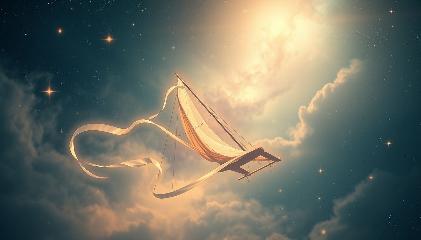 Rêver de voler haut symbolise ambition et libération spirituelle profonde.