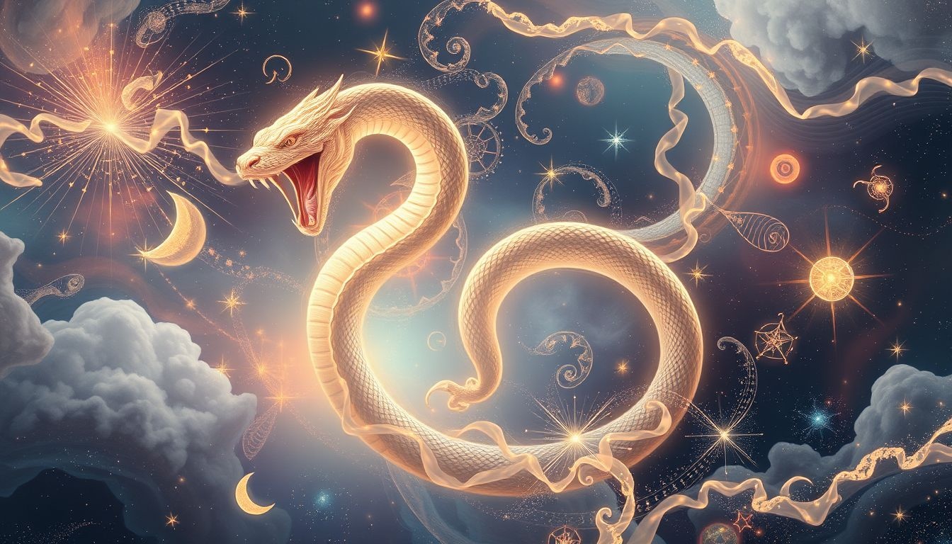 Le serpent symbolise souvent la tentation et la transformation intérieure.