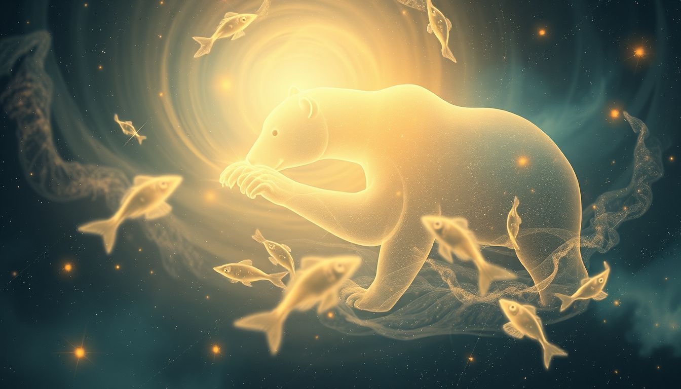 Rêver d'ours pêchant symbolise patience et survie assurée.