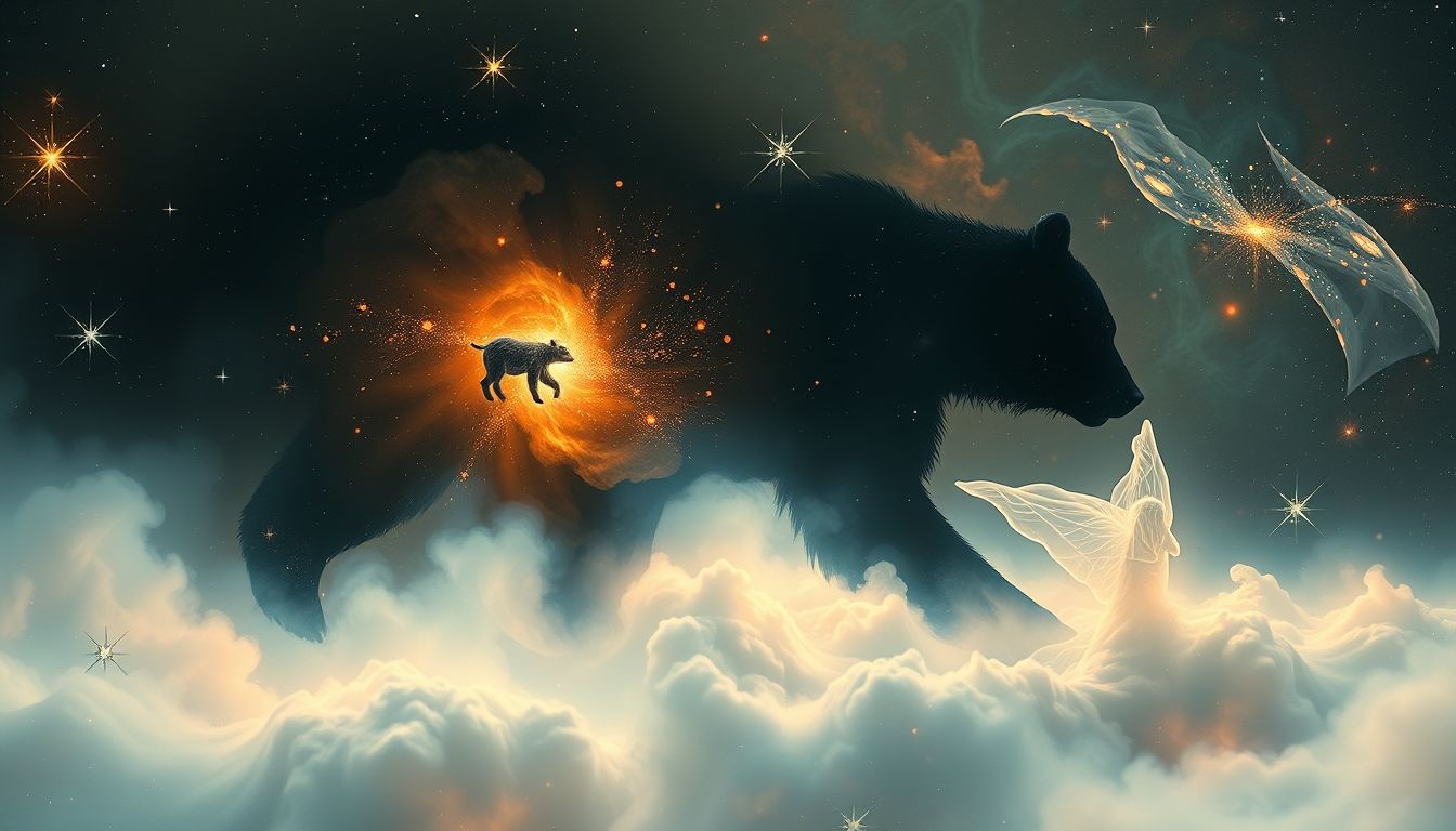 Rêver de fuir un ours symbolise souvent la peur d’affronter.
