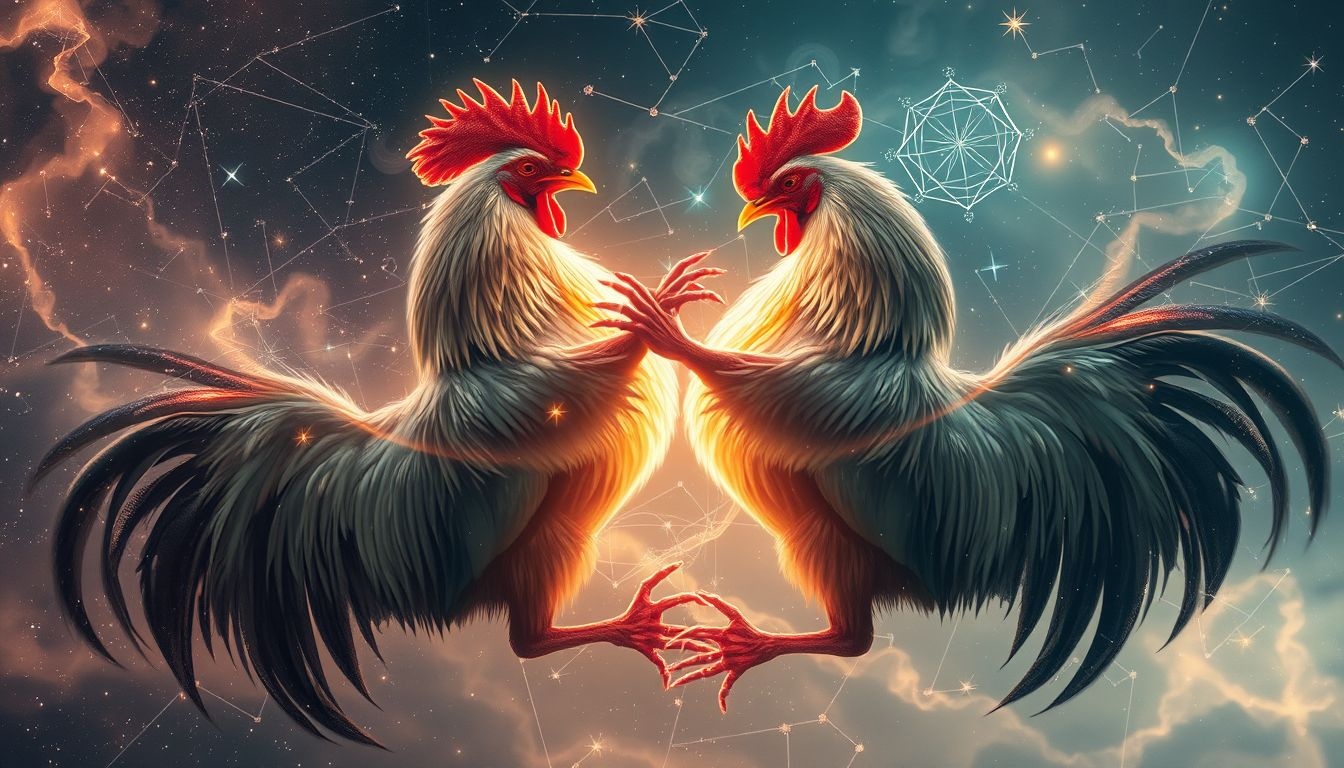 Le combat de coqs symbolise souvent la lutte pour le pouvoir.