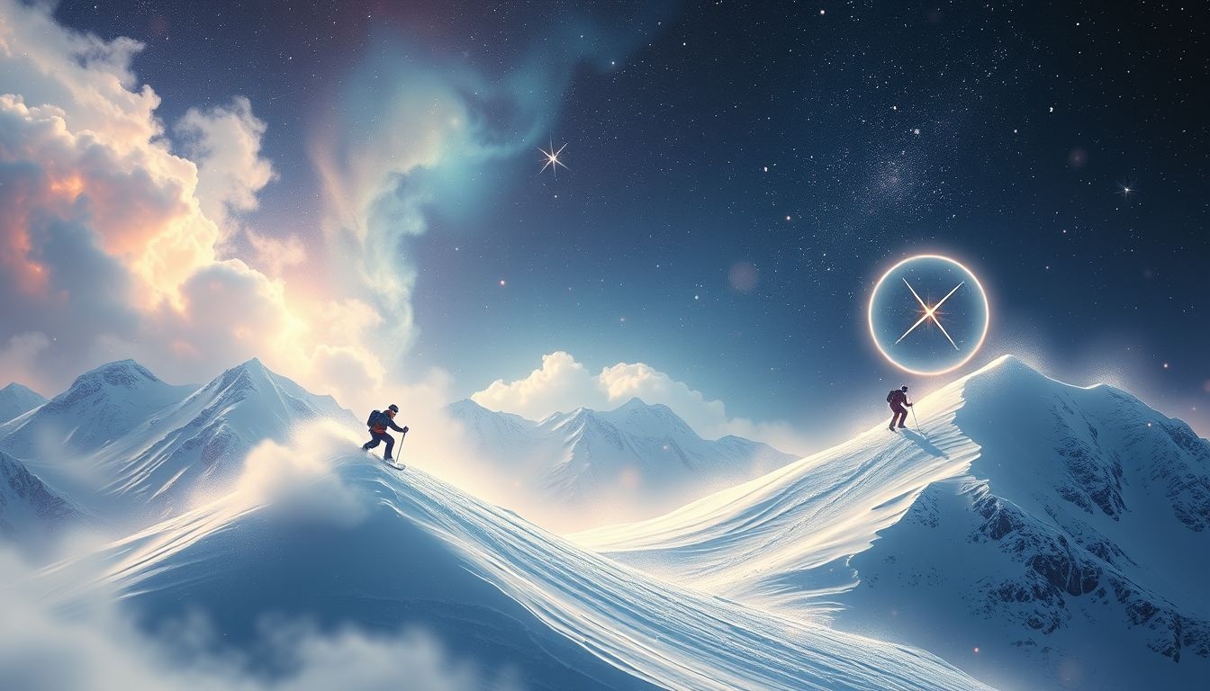 Skier en montagne symbolise un dépassement de soi et liberté intérieure.