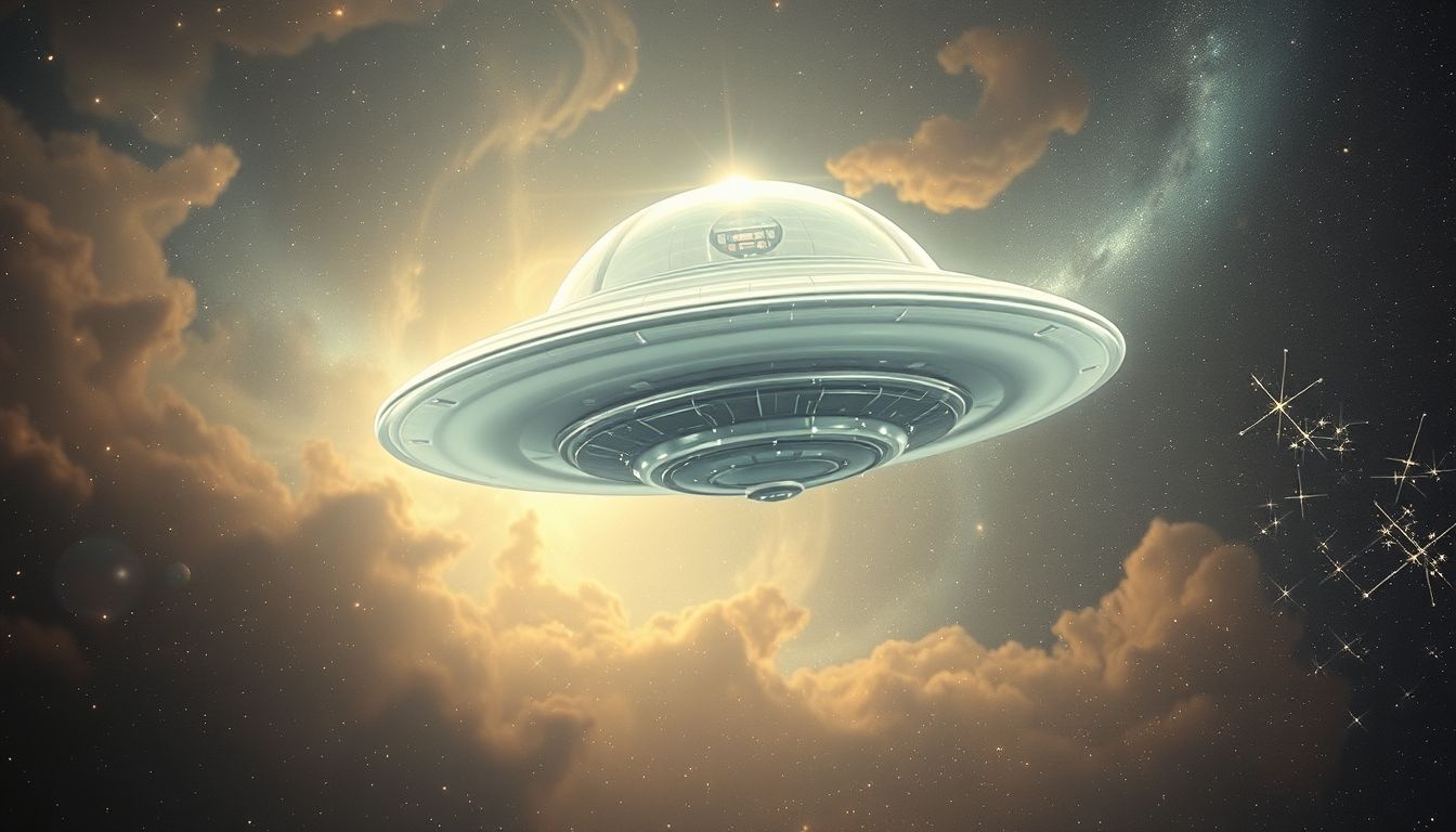 La soucoupe volante symbolise souvent le contrôle et la surveillance invisible.