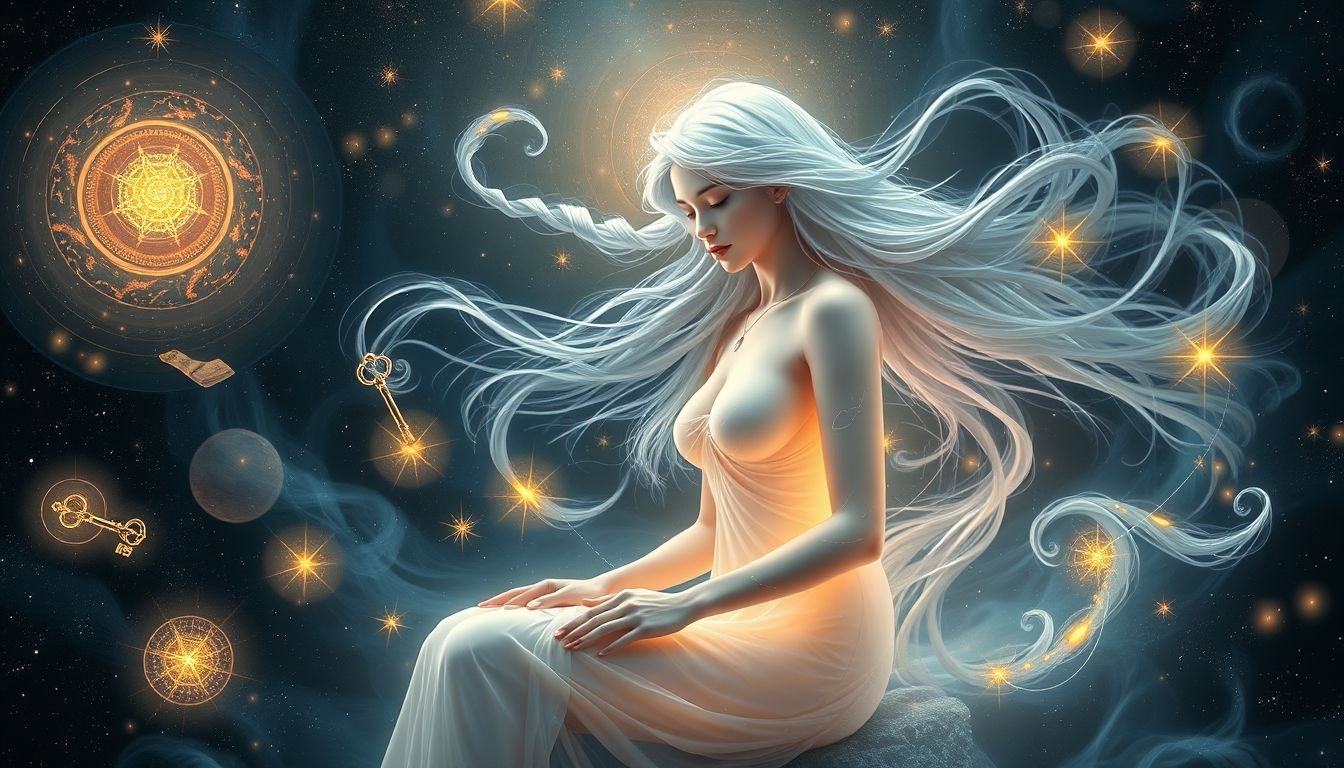 La tante âgée symbolise souvent sagesse et guidance intérieure profonde.