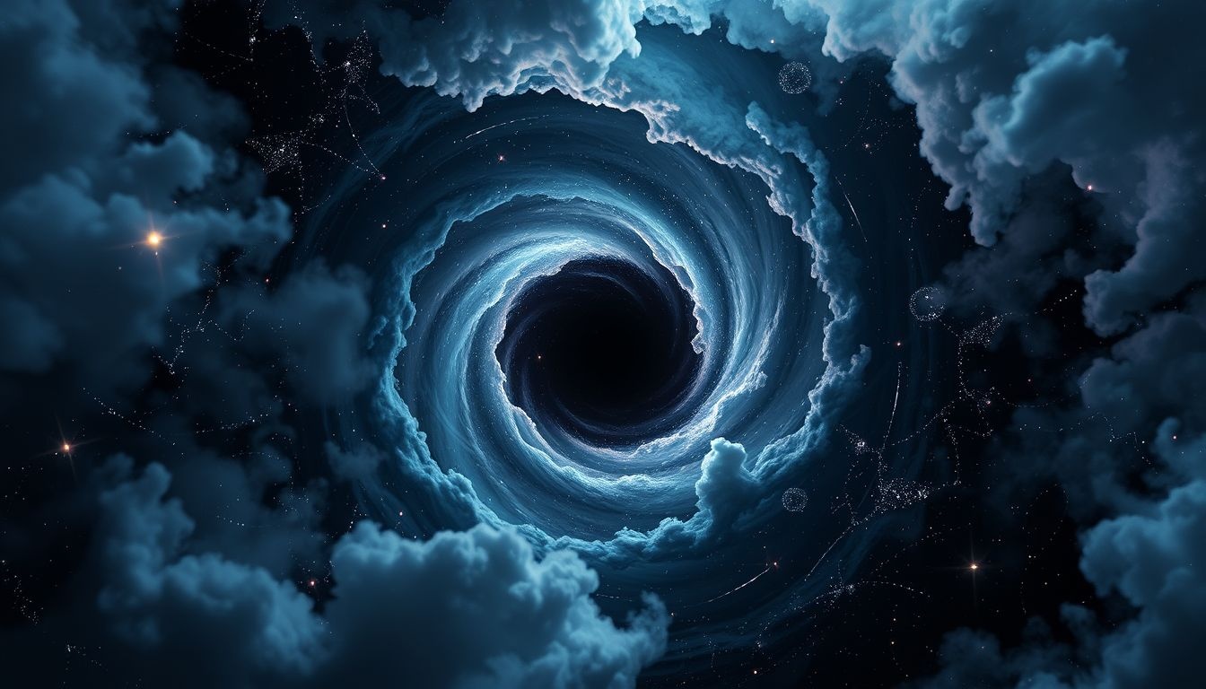 Tomber dans un trou noir symbolise souvent peur et perte totale.