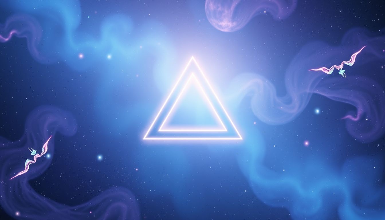 Le triangle équilatéral symbolise l'harmonie parfaite entre corps, esprit et âme.