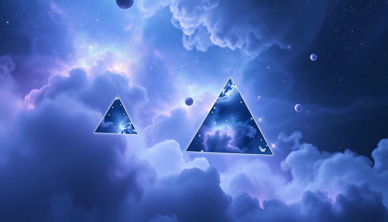 Les triangles flous symbolisent souvent incertitude et illusion mentale.